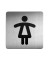 Piktogramm "WC Damen" eckig metallic silber 150x150mm