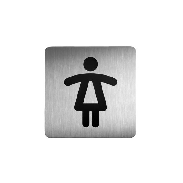 4005546403359 - Piktogramm WC Damen eckig metallic silber 150x150mm 4005546403359 Durable