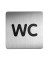 Piktogramm "WC" eckig metallic silber 150x150mm