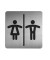 Piktogramm "WC Damen/Herren" eckig metallic silber 150x150mm