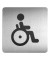 Piktogramm Symbol "Behinderten-WC" eckig metallic silber 150x150mm
