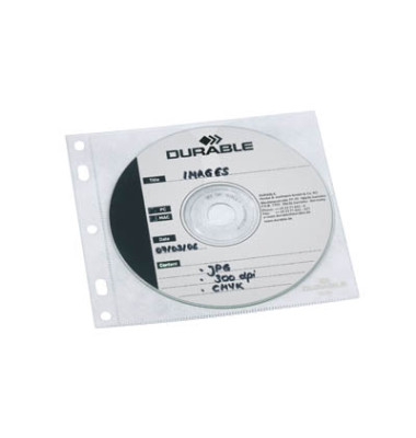 CD/DVD-Hüllen CoverFile für 1 CD/DVD transparent zum Abheften PP 10 Stück