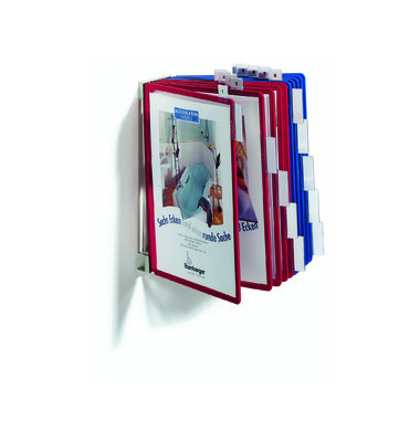 Sichttafelwandhalter FUNCTION für A4 10 Tafeln leer grau Sichttafelwandhalter FUNCTION für A4 10 Tafeln leer grau