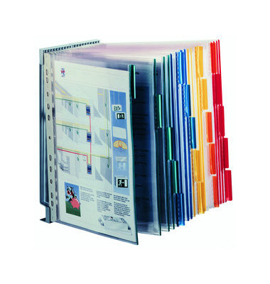 Sichttafelwandhalter FUNCTION A4 mit 20 Tafeln sortiert Sichttafelwandhalter FUNCTION A4 mit 20 Tafeln sortiert
