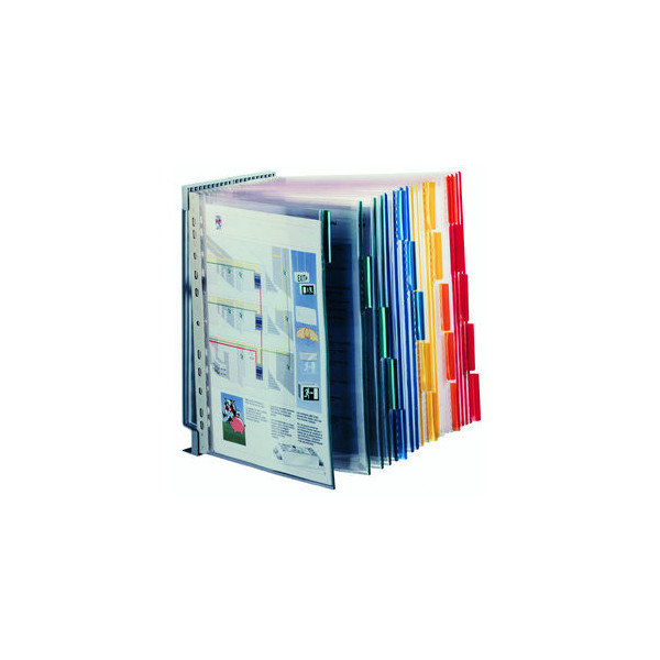 4005546541150 - Sichttafelwandhalter Display-System Wall Rot Gelb Grün Blau 20 x DIN A4 Anzahl der mitgelieferten Sichttafeln 20