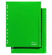 Kunststoffregister 6157 05, 1 bis 52, A4, 120µm, grüne Taben, 52-teilig