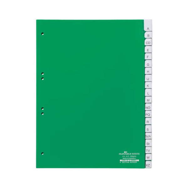 Durable Kunststoffregister 620005, 20-teilig blanko, A4, 120µm, transparente Fenstertaben, 20-teilig 4005546620008 Durable