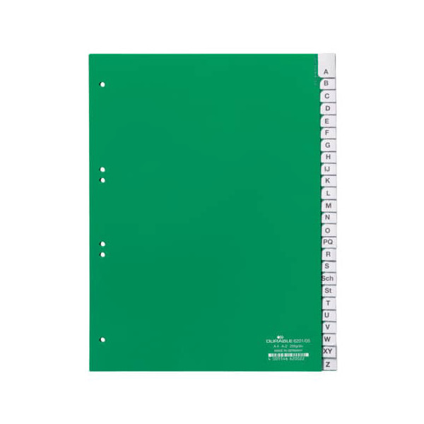 Durable Kunststoffregister 6201 05, 25-teilig blanko, A4, 120µm, transparente Fenstertaben, 25-teilig 4005546620022 Durable