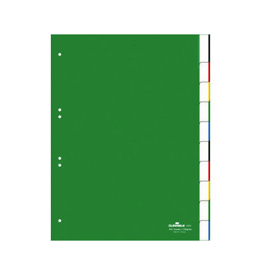 Kunststoffregister 6221-05 blanko A4 0,12mm grüne Fenstertaben zum wechseln 10-teilig