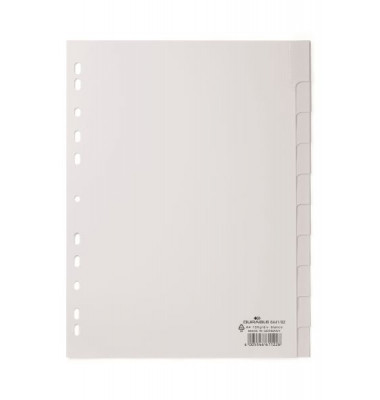 Kunststoffregister 6441-02 blanko A4 0,12mm weiße Fenstertabe zum wechseln 10-teilig