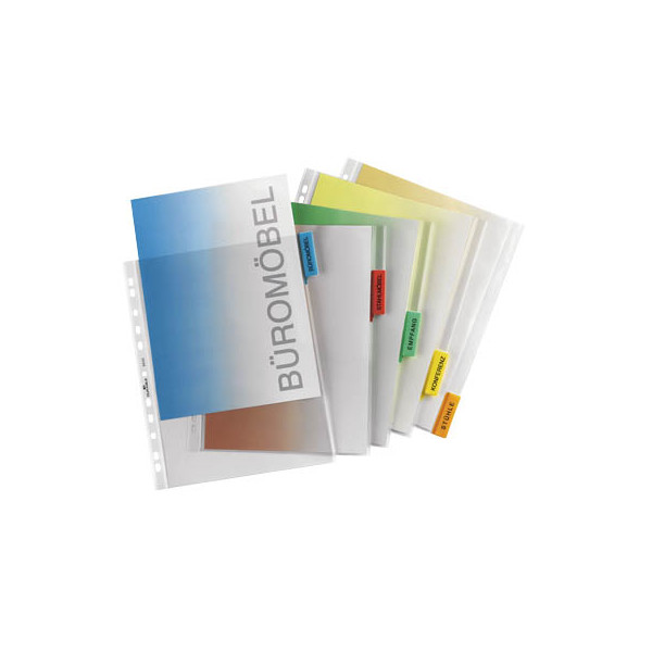 Durable Kunststoffregister 663019, 5-teilig blanko, A4+, 120µm, farbige Fenstertaben, 5-teilig 4005546640181 Durable