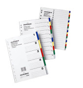 Kunststoffregister 673027, 5-teilig blanko, A4, 120µm, farbige Taben, 5-teilig