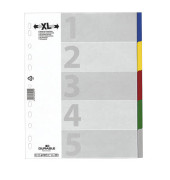 Kunststoffregister 6737-27 blanko A4+ 0,12mm farbige Taben 5-teilig