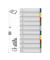 Kunststoffregister 6740-27 blanko A4 0,12mm farbige Taben 10-teilig