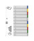 Kunststoffregister 6740 27, 10-teilig blanko, A4, 120µm, farbige Taben, 10-teilig