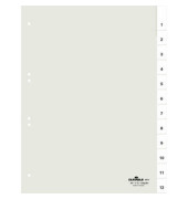 Kunststoffregister 6810-19 1-12 A4 0,12mm weiße Fenstertaben zum wechseln 12-teilig