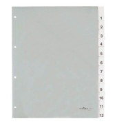Kunststoffregister 683519, 12-teilig blanko, A4+, 120µm, transparente Fenstertaben, 12-teilig