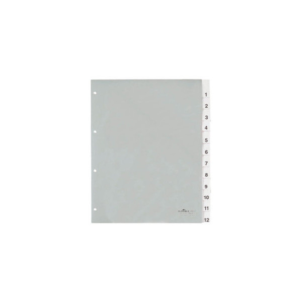 20 Stück Durable Kunststoffregister 683519, 12-teilig blanko, A4+, 120µm, transparente Fenstertaben, 12-teilig 4005546640006 Durable