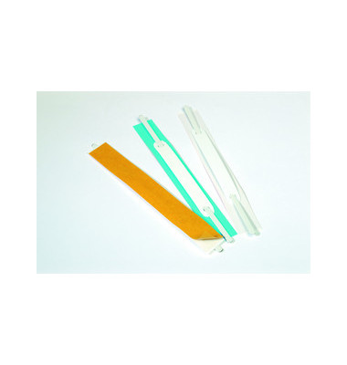 Heftstreifen kurz Flexifix 690602, 2x15cm (BxL), Metall mit Kunststoffdeckleiste, wei&szlig;