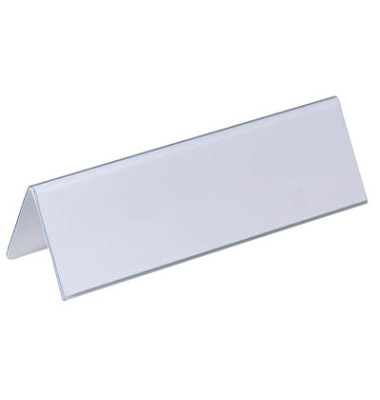 Tisch-Namensschilder Dachform transp. 61 x 210mm 25 Stück Tisch-Namensschilder Dachform transp. 61 x 210mm 25 Stück