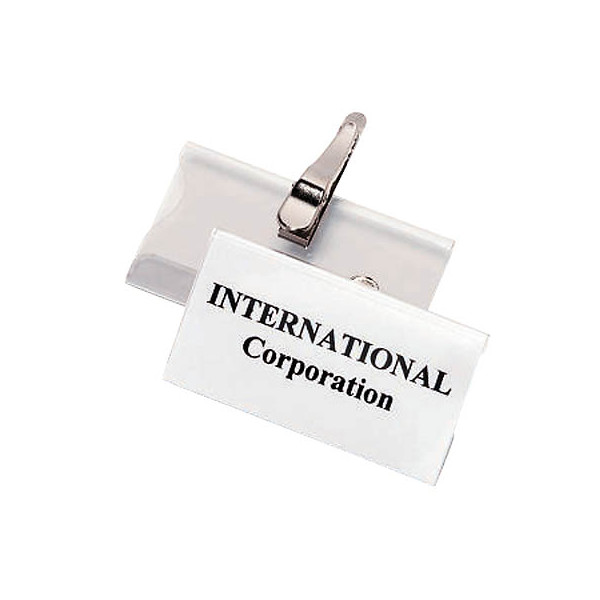 4005546811208 - DURABLE Namensschilder NamensschildKrokoklemme 40x75 75 cm x 4 cm Hartfolie Transparent