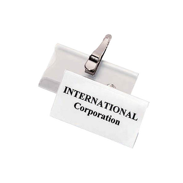 4005546811215 - DURABLE Namensschilder NamensschildKrokoklemme 54x90 9 cm x 54 cm Hartfolie Transparent