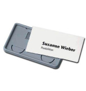 Namensschild Clip-Card magnet. grau 40 x 75mm