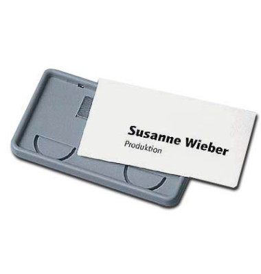 Namensschild Clip-Card magnet. grau 40 x 75mm Namensschild Clip-Card magnet. grau 40 x 75mm