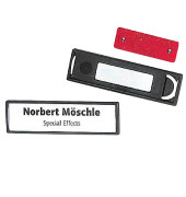 Namensschild mit Magnet schwarz 17 x 67mm