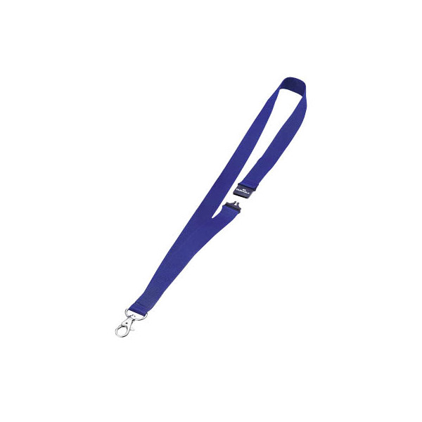 4005546800134 - Textilband Durable für Ausweishalter Namensschilder Karabinerhaken Sicherheitsverschluss L 440 x B 20 mm Textil dunkelblau 10 Stück