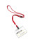 Namensschild mit Textilband rot 60x90mm