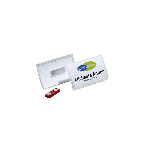 4005546803036 - - Namensschild click fold 75 x 40 mm (b x h) Magnet transparent 10 St Pack