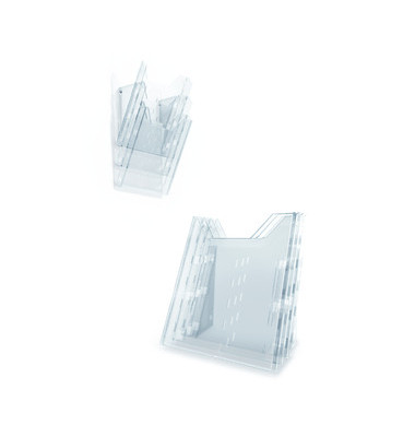 Prospektspender-Set Combiboxx L Tisch/Wand 3 F&auml;cher A4 transparent 