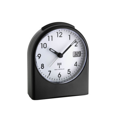  Wecker 98.1040.01 98.1040.01, schwarz, abgerundet, analog + digital