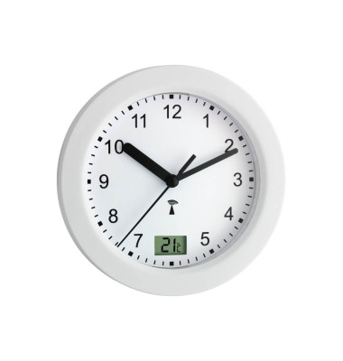  Wanduhr 60.3501 60.3501, silber, rund, analog + digital