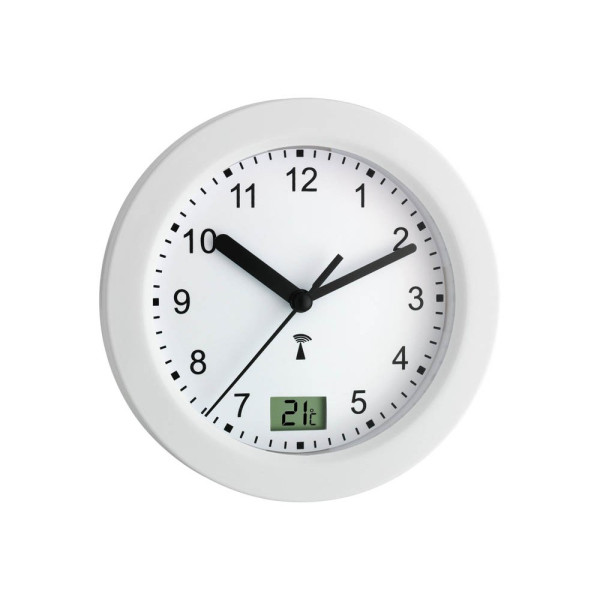 4009816019554 - Tfa Dostmann - 603501 Funk Wanduhr 175 cm x 55 cm Weiß Badezimmer- Feuchtraum geeignet