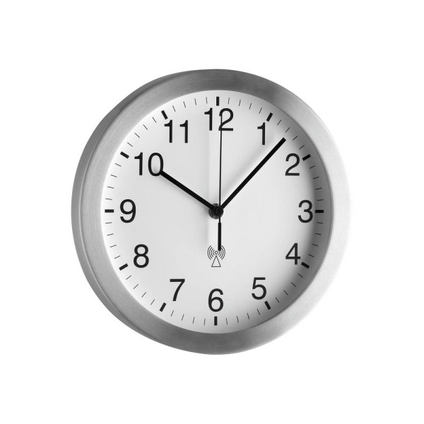 4009816017512 - Ø 25 TFA® Funkwanduhr 981091 weiß silber Aluminium Ø 250 cm 98109102 4009816017512