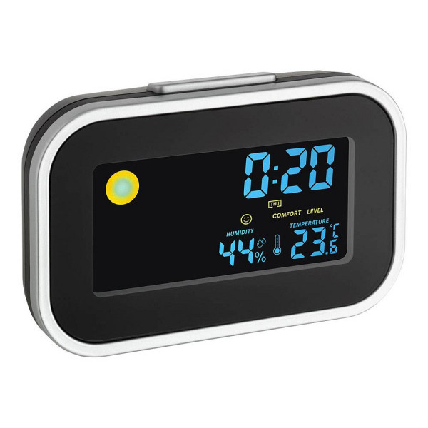 4009816025494 -  Wecker 602015 602015 schwarz silber abgerundet digital 4009816025494 TFA-Dostmann