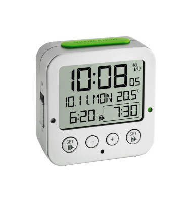  Wecker 60.2528.54 BINGO 60.2528.54, silber, abgerundet, digital