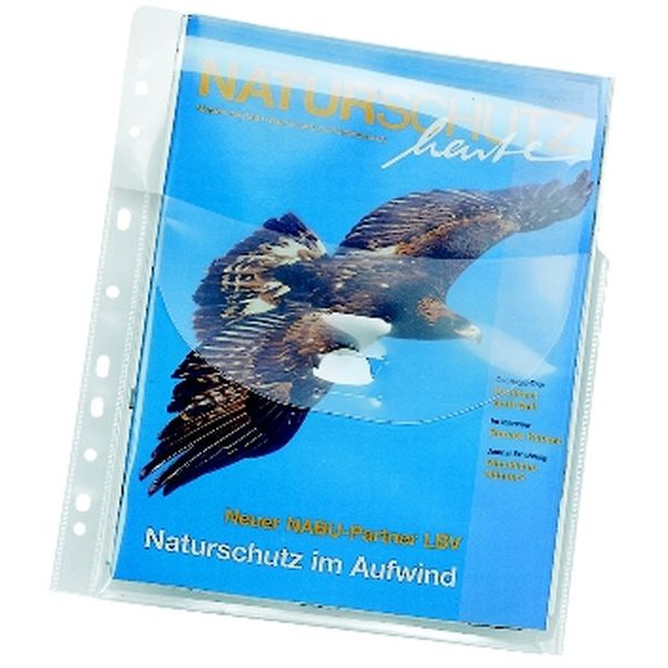 4000225062797 - Prospekthüllen Jumbo 4320100 Faltentasche mit Verschlussklappe A4 glasklar glatt oben offen mit Klappe 02mm 4000225062797 V 10 Stück