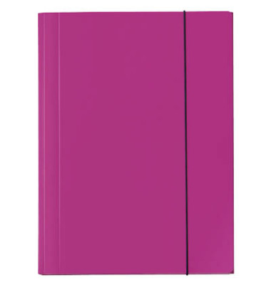 Zeichenmappe Velocolor 4432371, A3 pink, Karton 350g, 3 Einschlagklappen, 1 Gummizug (ganze Höhe)