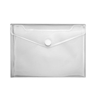 Dokumententasche Crystal 4550 100, A5 quer, transparent farblos, PP-Folie in Streifenoptik, Klettverschluss