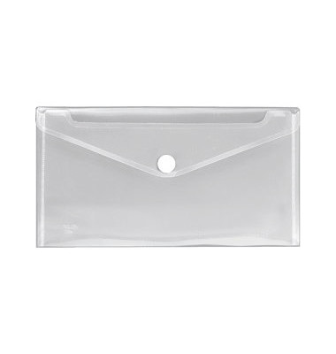 Dokumententasche Crystal 4571 000, Din Lang, transparent farblos, Polypropylen (PP), Klettverschluss