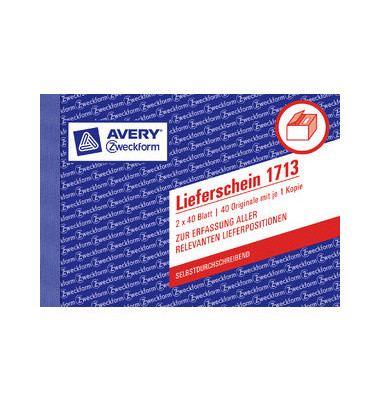 Lieferscheinbuch 1713 A6 2x40 Bl selbstdurchschreibend