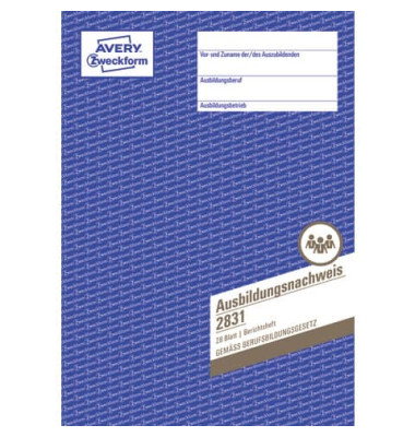 Ausbildungsnachweis 2831 gemäss Berufsbildungsgesetz, A4, 1x 28 Blatt