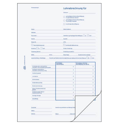 Lohnabrechnung für Mini-Jobs 506 vom Finanzamt anerkannt, A4, 1x 50 Blatt