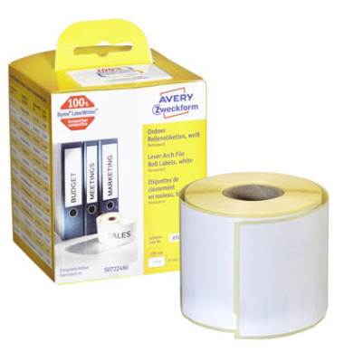 selbstklebende Rückenschilder AS0722480 AS0722480 weiß breit/kurz 59x190mm selbstklebend permanent 