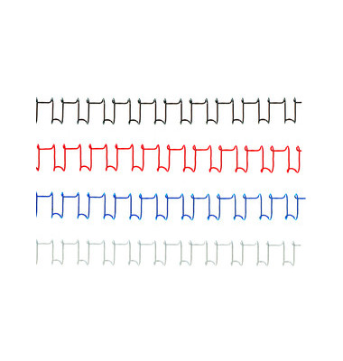 Drahtbinder&uuml;cken WireBind21 IB161438, US-Teilung, 21 Ringe auf A4, silber, 14mm