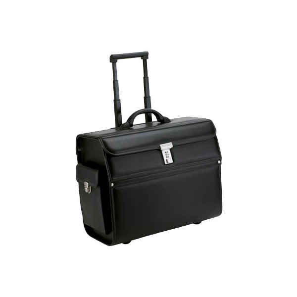 4021068450336 - Pilotenkoffer MONDO Hauptfach Laptopfach bis 17 Visitenkartenfächer Stiftschlaufen Teleskopgriff abschließbar Kunstleder schwarz