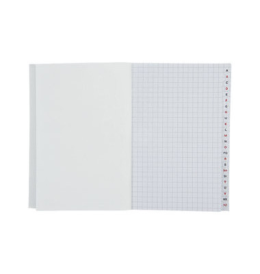 Gesch&auml;ftsbuch 86-18132, rot, A6, kariert, 70g, 96 Blatt / 192 Seiten